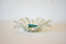Load image into Gallery viewer, Murano Zanfirico Green and Gold Glass Bowl
