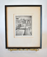 Load image into Gallery viewer, Vintage Framed Print “Castle” – Architectural Interior Scene in Black & White - Mid-Century Artwork