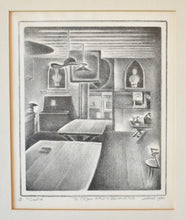 Load image into Gallery viewer, Vintage Framed Print “Castle” – Architectural Interior Scene in Black & White - Mid-Century Artwork