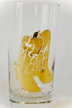 Load image into Gallery viewer, Culver 22k Gold Cowboy Boot Glasses, Party of Four
