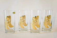 Load image into Gallery viewer, Culver 22k Gold Cowboy Boot Glasses, Party of Four