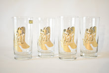 Load image into Gallery viewer, Culver 22k Gold Cowboy Boot Glasses, Party of Four
