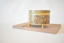 Load image into Gallery viewer, Koi Fish Footed Stone Oval Box with Gilt Trim