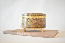 Load image into Gallery viewer, Koi Fish Footed Stone Oval Box with Gilt Trim