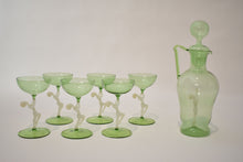 Load image into Gallery viewer, Goddess Green Bimini Glass Nudes Decanter and Glassware Set