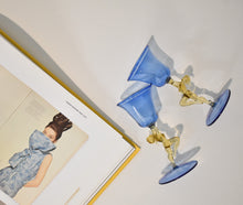 Load image into Gallery viewer, Bimini Blue and Amber Glass Dancing Nudes Descanter and Glassware Set