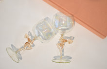 Load image into Gallery viewer, Bimini Irridescent Glasses with Peach Nude Figural Stem, Party of Five