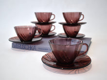 Load image into Gallery viewer, Plum Party of Six Cup and Saucer Set