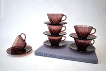 Load image into Gallery viewer, Plum Party of Six Cup and Saucer Set