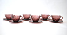 Load image into Gallery viewer, Plum Party of Six Cup and Saucer Set