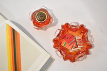 Load image into Gallery viewer, Red-Orange Fire Bullicante Murano Lighter and Bowl Set