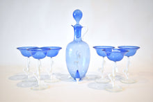 Load image into Gallery viewer, Bimini Brilliant Blue Dancing Nude Decanter and Glassware Set