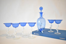 Load image into Gallery viewer, Bimini Brilliant Blue Dancing Nude Decanter and Glassware Set