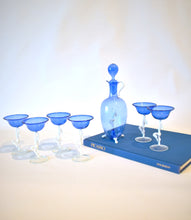 Load image into Gallery viewer, Bimini Brilliant Blue Dancing Nude Decanter and Glassware Set