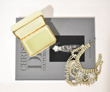 Load image into Gallery viewer, Lemon Yellow Large Rectangular Opaline Glass Box with Smooth Gilt Trim