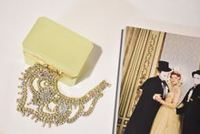 Load image into Gallery viewer, Lemon Yellow Large Rectangular Opaline Glass Box with Smooth Gilt Trim
