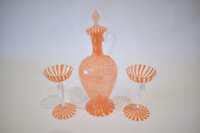 Load image into Gallery viewer, Bimini Orange Swirl Nude Decanter and Glassware Set