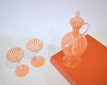 Load image into Gallery viewer, Bimini Orange Swirl Nude Decanter and Glassware Set