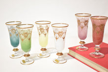 Load image into Gallery viewer, Arte Italica for Neiman Marcus Multi-Colored 24 Karat Gold Glasses, Party of Six