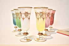 Load image into Gallery viewer, Arte Italica for Neiman Marcus Multi-Colored 24 Karat Gold Glasses, Party of Six