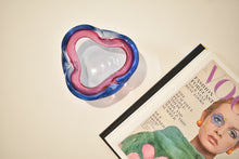 Load image into Gallery viewer, Blue and Magenta Murano Sommerso Geode Bowl