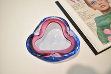 Load image into Gallery viewer, Blue and Magenta Murano Sommerso Geode Bowl