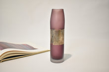 Load image into Gallery viewer, Purple Glass Vase with Metallic Detail
