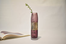 Load image into Gallery viewer, Purple Glass Vase with Metallic Detail