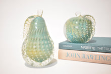 Load image into Gallery viewer, Gorgeous Aqua Murano Apple and Pear Bullicante Bookends