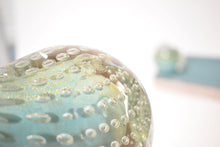 Load image into Gallery viewer, Gorgeous Aqua Murano Apple and Pear Bullicante Bookends