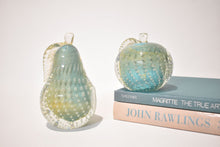 Load image into Gallery viewer, Gorgeous Aqua Murano Apple and Pear Bullicante Bookends