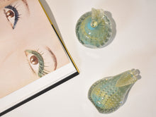 Load image into Gallery viewer, Gorgeous Aqua Murano Apple and Pear Bullicante Bookends