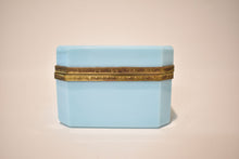 Load image into Gallery viewer, Blue Opaline Box with Gilded Trim