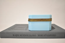 Load image into Gallery viewer, Blue Opaline Box with Gilded Trim