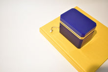 Load image into Gallery viewer, Blue Large Rectangular Opaline Glass Box with Smooth Gilt Trim