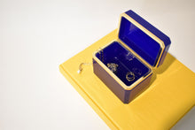 Load image into Gallery viewer, Blue Large Rectangular Opaline Glass Box with Smooth Gilt Trim