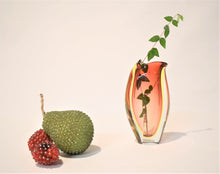 Load image into Gallery viewer, Peach and Highlighter Yellow Murano Sommerso Vase