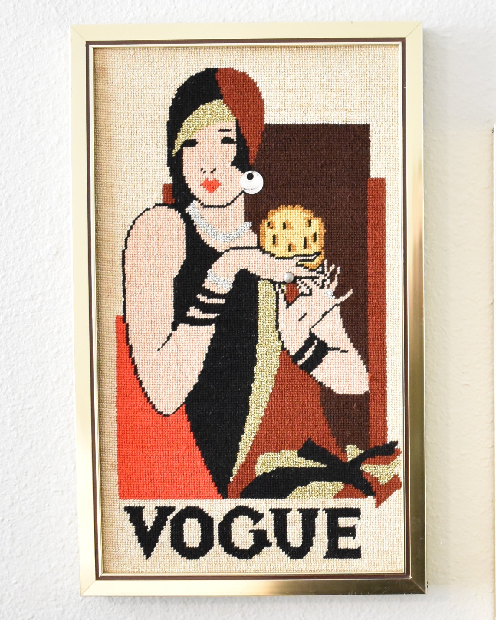Vintage Needlepoint Art Set – “Vogue Lady” & “Esquire Gentleman