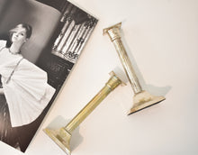 Load image into Gallery viewer, Pair of Silver-Plated Column Candlestick Holders
