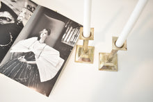 Load image into Gallery viewer, Pair of Silver-Plated Column Candlestick Holders
