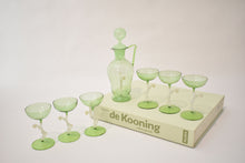 Load image into Gallery viewer, Goddess Green Bimini Glass Nudes Decanter and Glassware Set
