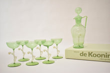 Load image into Gallery viewer, Goddess Green Bimini Glass Nudes Decanter and Glassware Set
