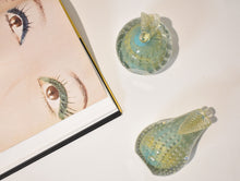 Load image into Gallery viewer, Gorgeous Aqua Murano Apple and Pear Bullicante Bookends
