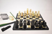 Load image into Gallery viewer, Green Onyx and Black Marble Chess Set
