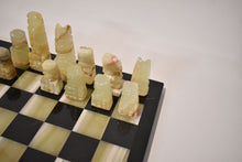 Load image into Gallery viewer, Green Onyx and Black Marble Chess Set
