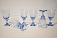 Load image into Gallery viewer, Blue Rippled Goblets, Party of Six
